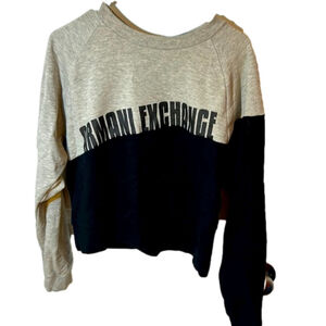 Armani exchange colour block, black and gray crop sweater Size medium